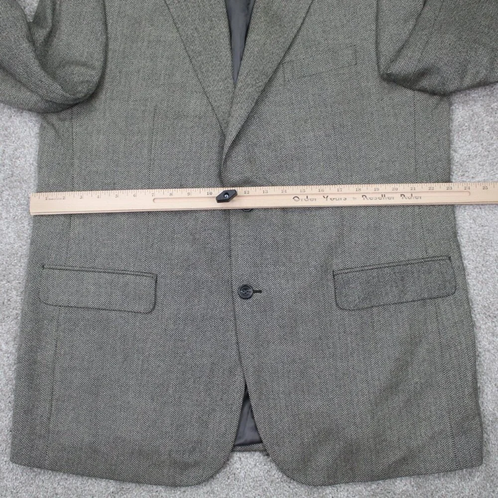 LAUREN Ralph Lauren Blazer Mens 46L Gray 100% Lambswool Sports Jacket Coat 2 Btn